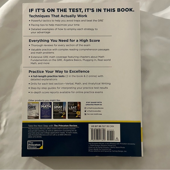 Graduate School Test Preparation: Princeton Review GRE Prep, 36th Edition - Picture 3 of 3